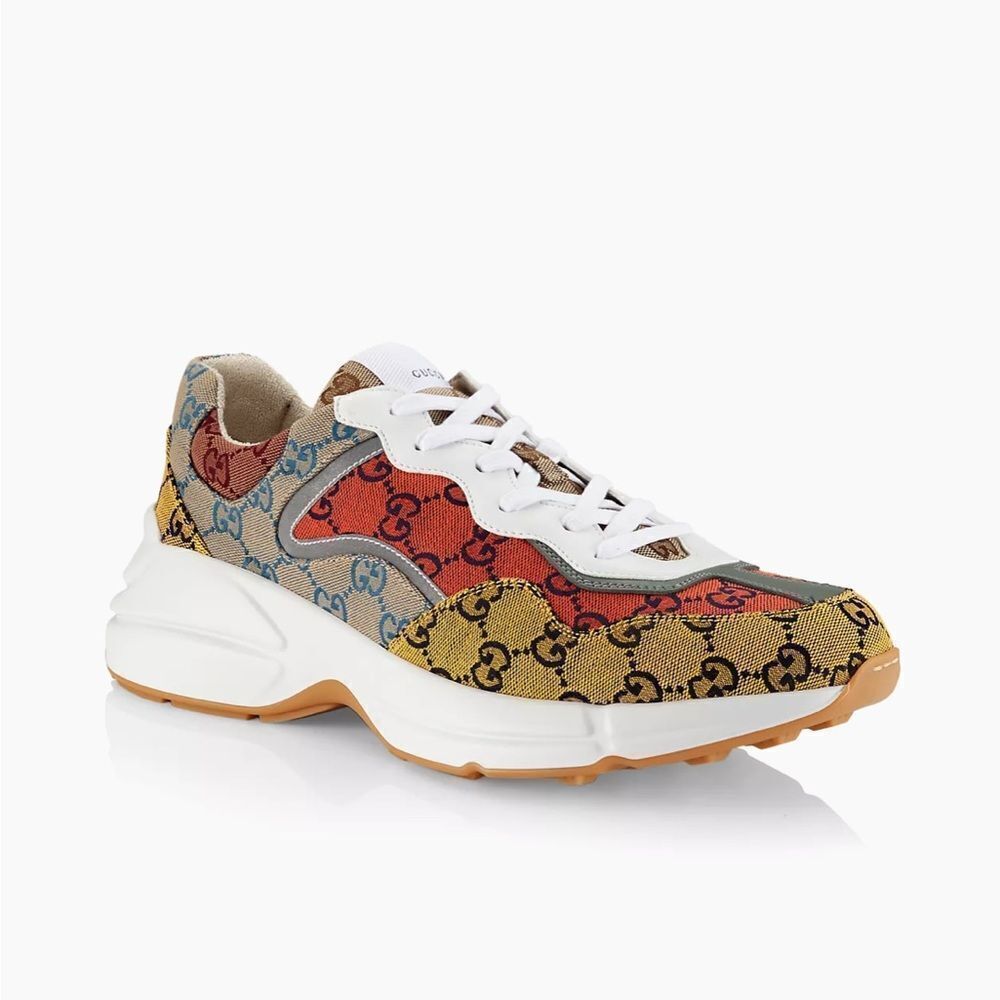 Gucci Mens Rython Multicolor Sneakers GG Canvas 9 - Picture 2 of 14